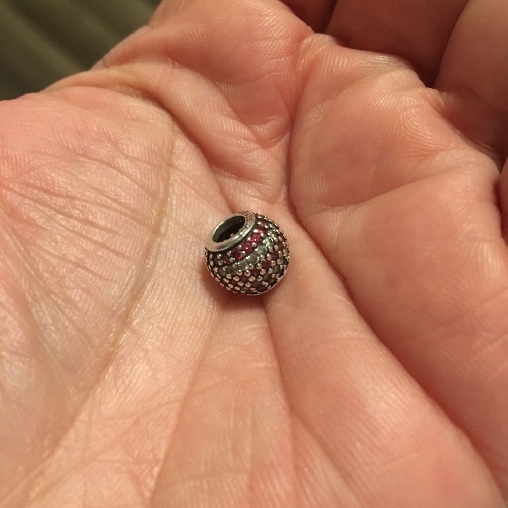 Pandora ruby and crystal charm